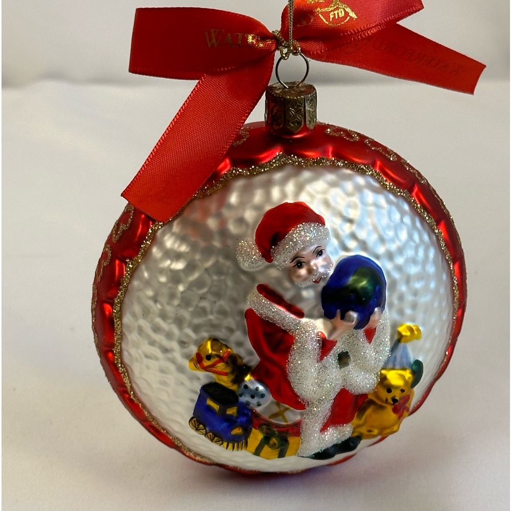 Waterford Santa Globe Medallion Ornament,
